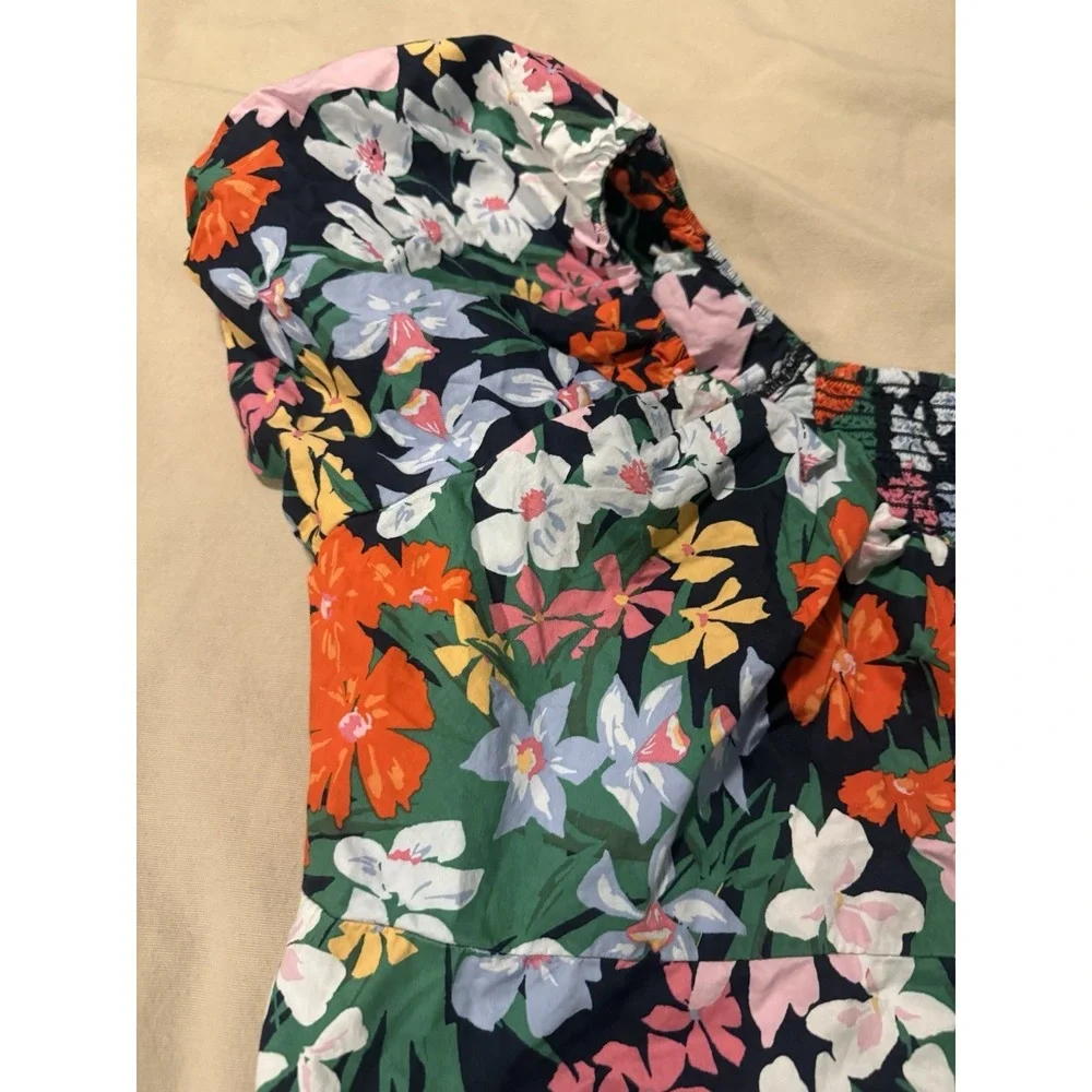 Old Navy Puff-Sleeve‎ Smocked Blouse Women's Size XXL Colorful Floral Spring